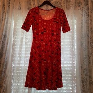 Red Print LuLaRoe Nicole Dress